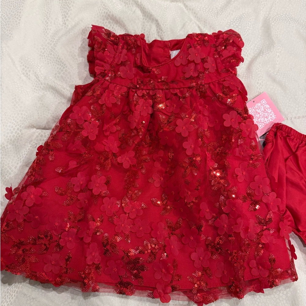 Rare Editions Red Floral Dress